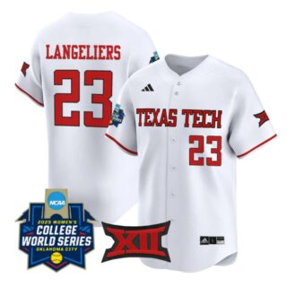 Alexa Langeliers Jersey #23 Texas Tech Red Raiders Softball 2025 World Series Stitched White