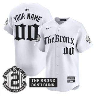 Custom New York Yankees Jersey The Bronx Gothic Ink Drop Edition Stitched White