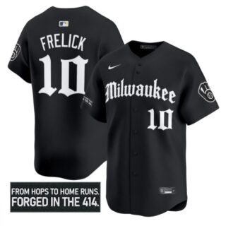 Sal Frelick Jersey #10 Milwaukee Brewers Gothic 414 Shadows Edition Black