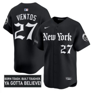 Mark Vientos Jersey #27 New York Mets Gothic Borough Edition Stitched Black