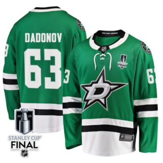 Evgenii Dadonov 63 Dallas Stars 2025 STANLEY CUP Final Patch Home Men Jersey Green