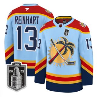 Sam Reinhart Jersey #13 Florida Panthers 2025 Stanley Cup Final Stitched Blue