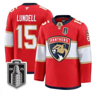 Anton Lundell Jersey #15 Florida Panthers 2025 Stanley Cup Final Stitched Red