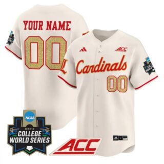 Custom Louisville Cardinals Jersey 2025 World Series Stitched Cream