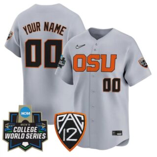 Custom Oregon State Beavers Jersey 2025 World Series Stitched Gray