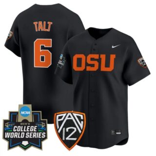 Easton Talt Jersey #6 Oregon State Beavers 2025 World Series Stitched Black