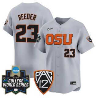 Canon Reeder Jersey #23 Oregon State Beavers 2025 World Series Stitched Gray