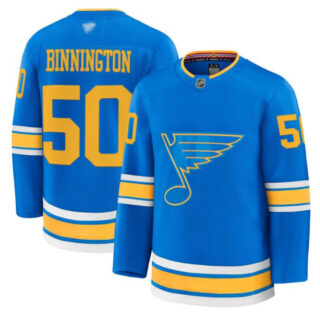Jordan Binnington Jersey #50 St. Louis Blues 2025-26 Premium Stitched Blue