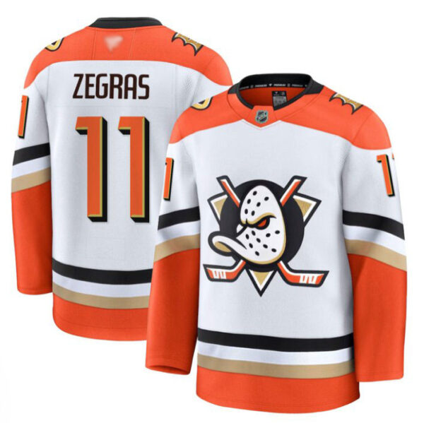 Trevor Zegras Jersey #11 Anaheim Ducks 2025 Premium Stitched Away