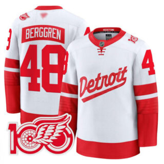 Jonatan Berggren Jersey #48 Detroit Red Wings 100th Anniversary Stadium