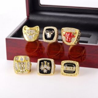 6pcs Chicago Bulls Ring Set Ring 2022 Euroband Box - No. 11