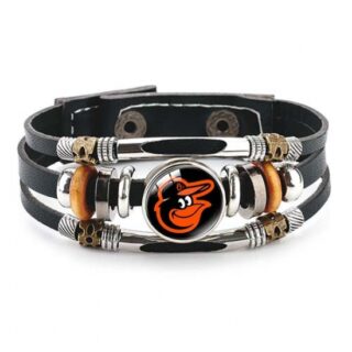 Baltimore Orioles MLB Pro football team jewel cowhide bracelet leather hand jewelry