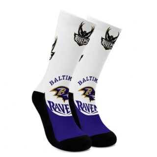 Baltimore crow For Bare Feet Men's NFL Stripe Deuce Performance Crew Socks