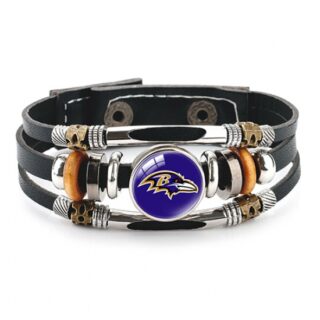 Barney's Moraven-NFL Pro football team jewel cowhide bracelet leather hand jewelry
