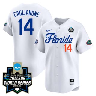 Men's Florida Gators #14 Caglianone 2324 Jersey 2024 College World Series Patch All Stitched