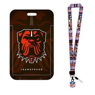 Chicago bear ID Stickers Badge Holder with Lanyard, Hard Plastic Key Card Work Badge Sleeve for Office, School, Factory, ID Credit Cards -2