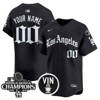 Custom Dodgers 2025 LA Gothic Style Vapor Premier Limited Custom Jersey All Stitched Black