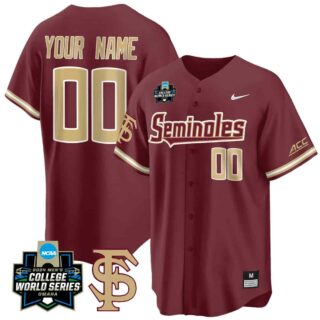 Custom Florida State Seminoles 2024 College World Series Vapor Premier Limited Garnet Jersey V2 All Stitched