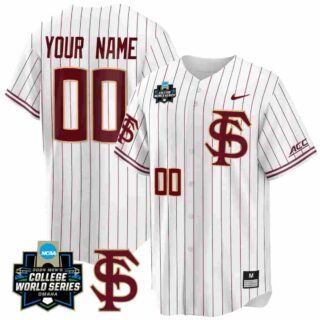 Custom Florida State Seminoles 2024 College World Series Vapor Premier Limited Stripes White Jersey V2 All Stitched