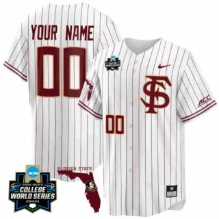 Custom Florida State Seminoles 2024 College World Series Vapor Premier Limited White Jersey V2 All Stitched