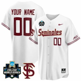 Custom Florida State Seminoles 2024 College World Series Vapor Premier Limited White Jersey V2 All Stitched