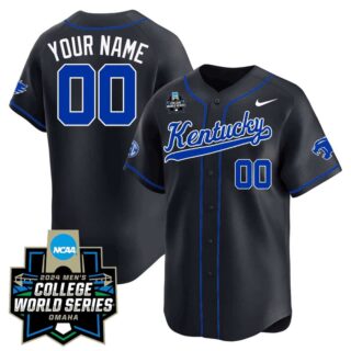 Custom Kentucky Wildcats 2324 Jersey 2024 College World Series Patch All Stitched Kentucky Black