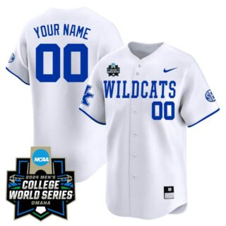 Custom Kentucky Wildcats 2324 Jersey 2024 College World Series Patch All Stitched Wildcats White