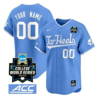Custom North Carolina Tar Heels Jersey 2024 College World Series Vapor Premier Limited NCAA Baseball Stitched Blue