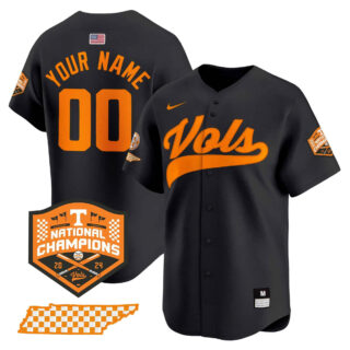 Custom Tennessee Volunteers 2024 Champions Vapor Premier Limited baseball Jersey All Stitched Black
