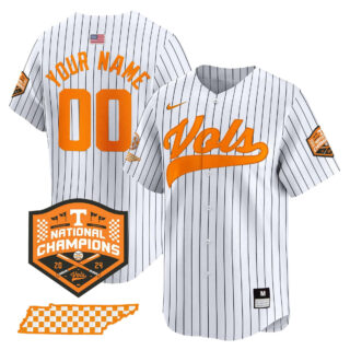 Custom Tennessee Volunteers 2024 Champions Vapor Premier Limited baseball Jersey All Stitched Pinstripe