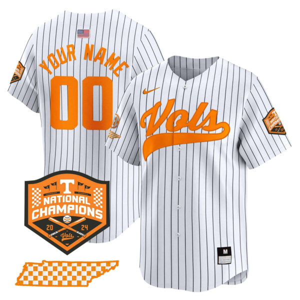 Custom Tennessee Volunteers 2024 Champions Vapor Premier Limited baseball Jersey All Stitched Pinstripe