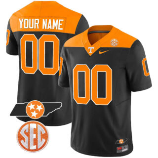 Custom Tennessee Volunteers Checkerboard & Alternate Custom Jersey V2 All Stitched Alternate Black