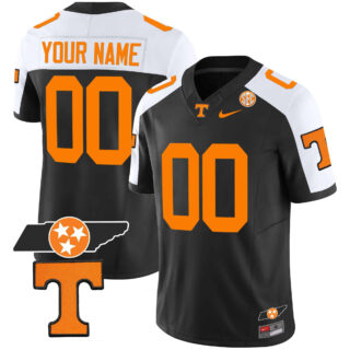 Custom Tennessee Volunteers Checkerboard & Alternate Jersey V2 All Stitched Black Special