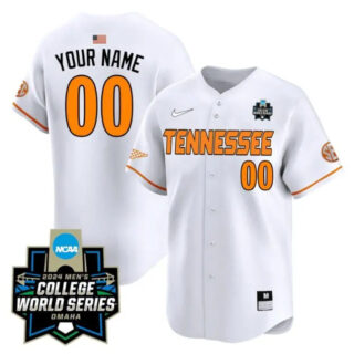 Custom Tennessee Volunteers Jersey 2024 College World Series Vapor Premier Limited NCAA Baseball Stitched White