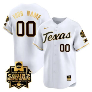 Custom Texas AM Aggies Jersey 2024 College World Series Champions Vapor Premier Limited NCAA Baseball Stitched White Gold