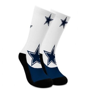 Dallas Cowboys For Bare Feet Men's NFL Stripe Deuce Performance Crew Socks