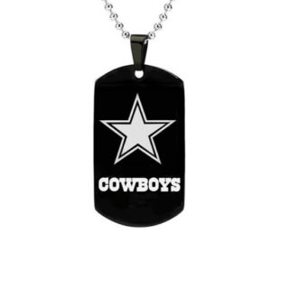Dallas Cowboys NFL Necklace Logo Fans for men stainless steel titanium silver Black Dog tag Military tag pendant