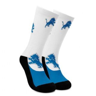 Detroit Lions For Bare Feet Men's NFL Stripe Deuce Performance Crew Socks