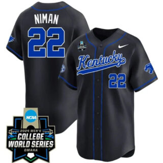 Dom Niman Jersey #22 Kentucky Wildcats 2024 College World Series Vapor Premier Limited NCAA Baseball Stitched Black