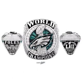 Foles 2017_2018 World Super Bowl NFL Philadelphia Eagles Championship Replica Ring Football with diamonds(No.11)
