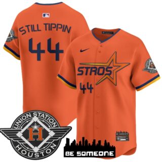 Men's Houston Astros 2025 City Connect Vapor Premier Limited Jersey All Stitched Orange Still Tippin #44