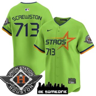 Men's Houston Astros 2025 City Connect Vapor Premier Limited Jersey All Stitched green Screwston #713