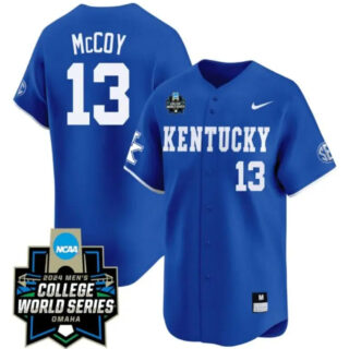 James McCOY Jersey #13 Kentucky Wildcats 2024 College World Series Vapor Premier Limited NCAA Baseball Stitched Blue