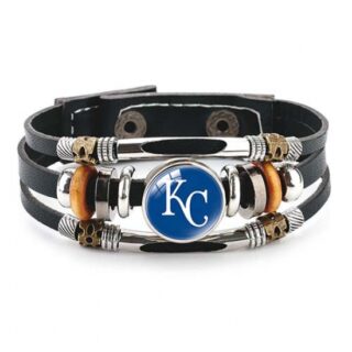 Kansas City Royals MLB Pro football team jewel cowhide bracelet leather hand jewelry