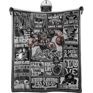 Las Vegas Raide Blanket Rugby Fan Gifts for Style Throw Blanket Flannel Super Cozy Soft Living Room 60 x 50.