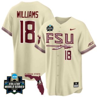 Men's Florida State Seminoles #18 Max Williams Jersey