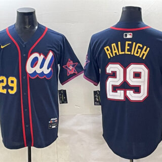 Men's American League #29 Cal Raleigh Navy 2025 All-Star Edition V2 Limited Stitched Baseball Jersey