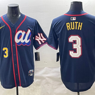 Men's American League #3 Babe Ruth Navy 2025 All-Star Edition Limited Stitched Baseball Jersey