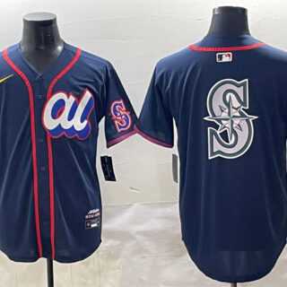 Men's American League Seattle Mariners Team Big Logo Navy 2025 All-Star Edition Limited Stitched Baseball Jersey