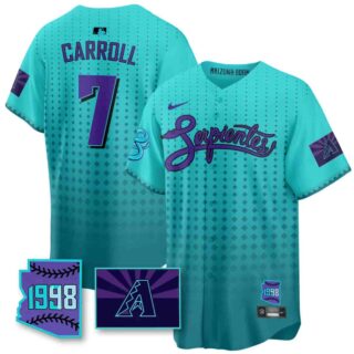 Men's Arizona Diamondbacks Purple for Second 'Serpientes' City Connect Jersey All Stitched Corbin Carroll #7